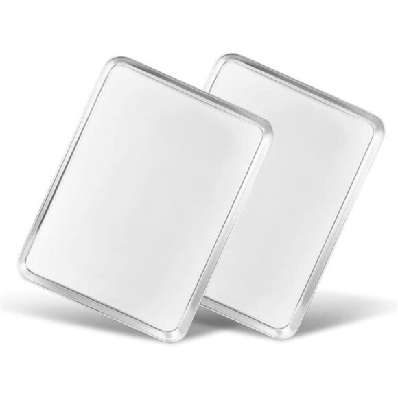 Set of 2, 16 inch Cookie Sheets, Rectangle Size 16L x 12W x 1H inch - Picture 2 of 7